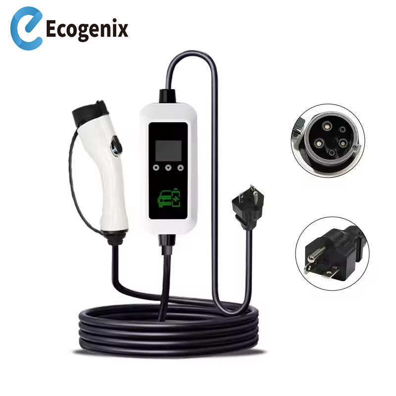 Factory Direct 8A 16A Big Screen Adjustable Portable EV Charger 3.5kW EV Charger Type 2 Electric Vehicle Charger